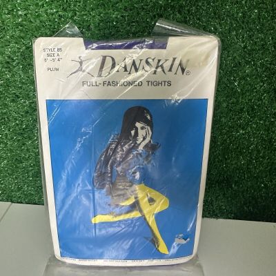 Vintage Danskin Full Fashioned Tights Size A Plum Purple 1980s 80s Cosplay